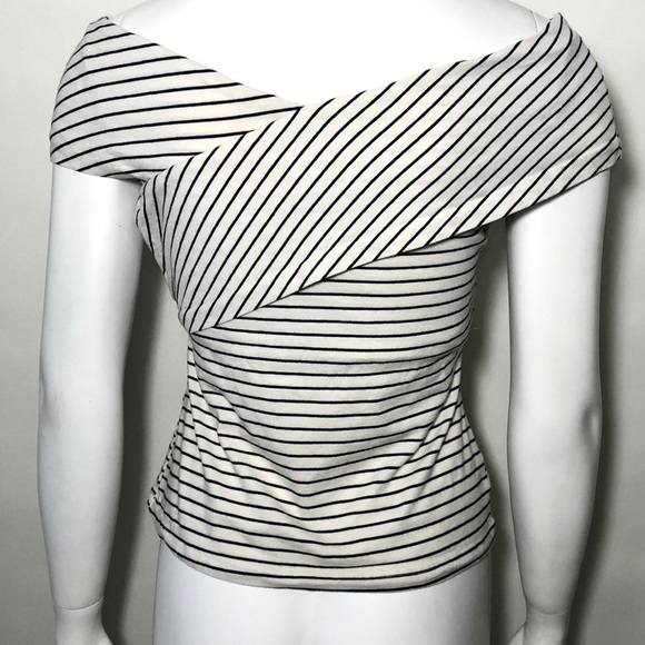 White and Black stripe off the should shirt - Picture 3 of 3